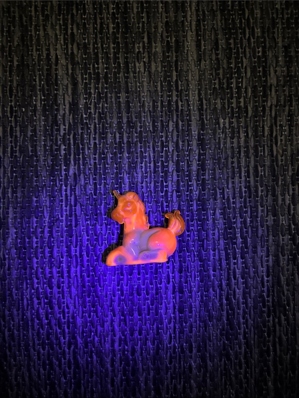 Vintage Boyd Little Glass Lucky The Unicorn Orange Collectible UV Reactive